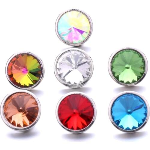 18mm Snap Buttons Jewelry Assorted Rhinestone Mixed Metal Colorful Flower Snap Button Bracelet Necklace Ginger Charms Jewelry