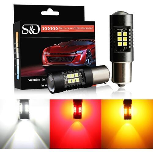 2pcs PY21W LED 1156 BAU15S LED Car Bulbs 3030SMD DRL Parking Lamp Brake Car Turn Signal Light Yellow Amber Red Auto Lamp 12V