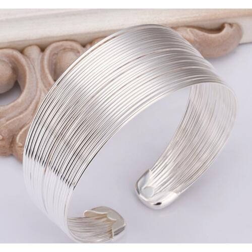 2017 Fashion multiple line bracelets luxury bangles for women girls gift silver plated charm bracelet jewelry