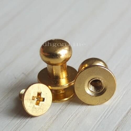 2500 Sets Head Button Stud Screwback spot For Screw Chicago nail 7mm Gold Free ship wholesale