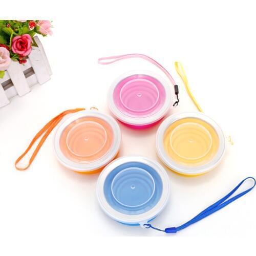 4pcs RANDOM COLOR Silicone Retractable Folding Cup Collapsible Outdoor Travel Camping 200ml