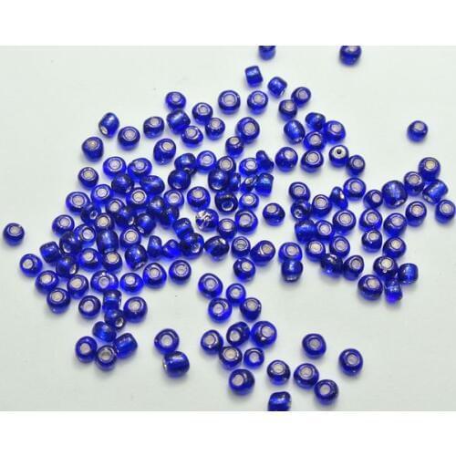 800 Green Silver-Lined Glass Seed Beads Rondelle 4mm (6/0)