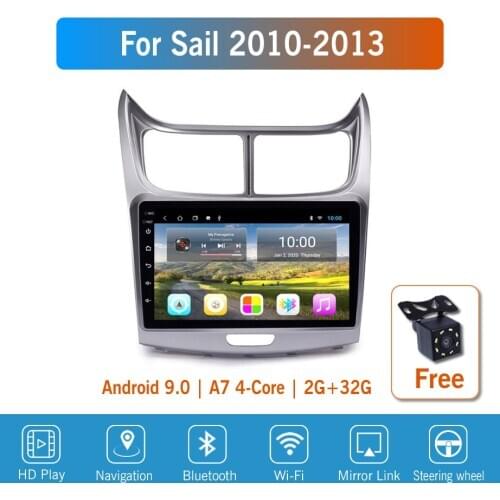 9'' IPS Android 9.0 Car Radio Multimedia For Chevrolet Sail 2010/2011/2012/2013 GPS Navigation Navi Player Auto Stereo