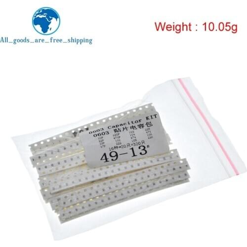 Free shipping 0603 SMD Capacitor assorted kit ,16values*20pcs=320pcs 10PF-22UF Samples kit