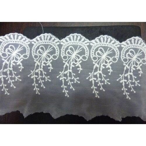 Free shipping Flower white cotton embroidered lace,3-15cm width,XERYd2858