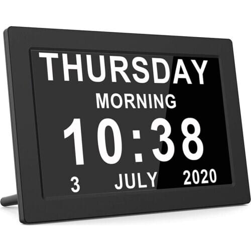 Dementia Clocks,Calendar Clock,Digital Clock with Large Digits Display,Alarm Clock with HD Digital Photo Frame,UK Plug
