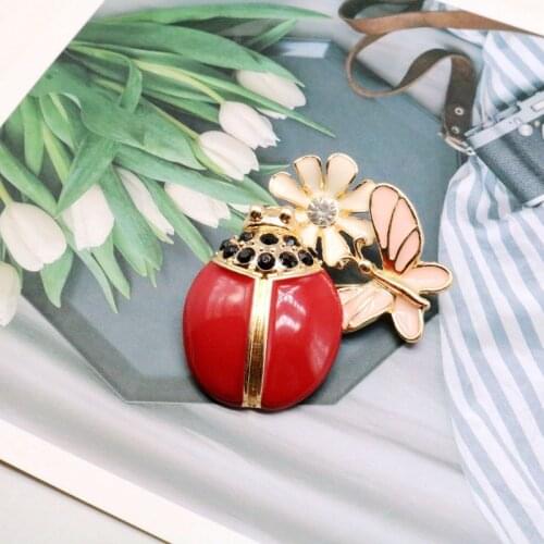 Flower Butterfly Insect Alloy Enamel Brooches Decoration Animal Accessories For Women