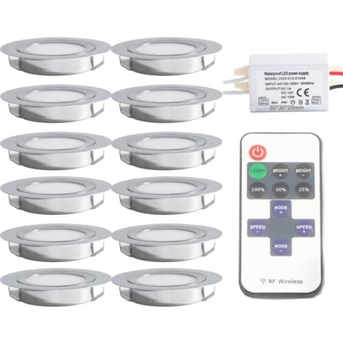 Dimming 3W 12V LED Bulb IP65 Spotlight + IP67 Power Supply + RF Remote Dimmer Thin 14mm Sauna Spa KTV Kitchen Hotel Wine Lamp