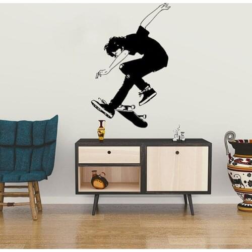 Diy Skateboard Wall Stickers For Kids Room Decor Sticker Decals Poster Boys Room Skate Wallpaper Mural DW11652