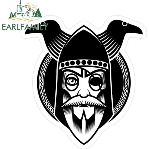 EARLFAMILY 13cm x 12.2cm for Allfather Odin Vinyl Car Stickers Motorcycle Helmet Snowboard Fine Room Waterproof Vehicle Decal