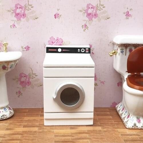 G07-X115 children baby gift Toy 1:12 Dollhouse mini Furniture Miniature rement Doll accessories white Drum washing machine 1pcs