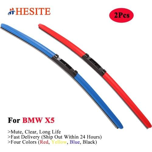 HESITE Colorful Window Wiper Blades For BMW X5 E53 E70 F15 G05 X I Drive 35I Accessories 2002 2003 2008 2010 2011 2016 2019 2020