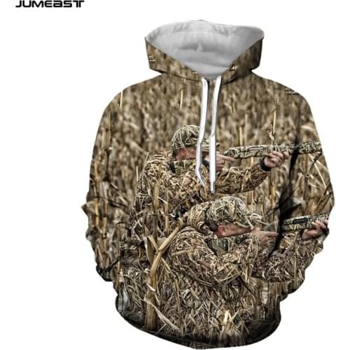 Jumeast Brand Men Women 3D Printed Sweatshirt Hunting Hunter Camouflage Camo Long Sleeve Cap Hoody Sport Pullover Hoodies