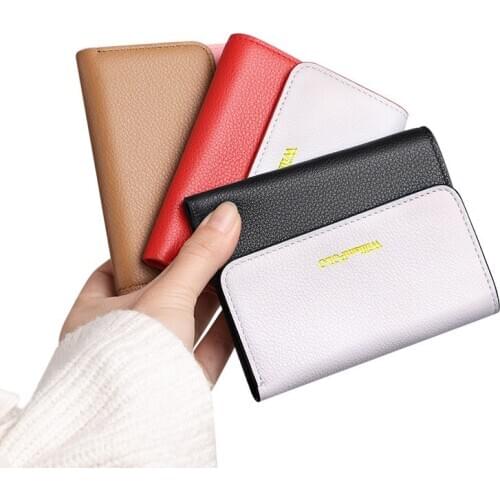 Leather ladys wallet multi function business card holder Coin Purse high quality card holder