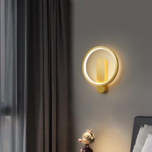 Hot selling led wall lamp indoor Golden brass wall lamp modern art wall light indoor home decoration living room bedside lights