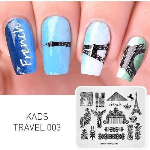 MISSGUOGUO Nail Art Stamping Template Noble Pattern Portrait Eiffel Tower Horse Statue Of Liberty Nail Stamp Plates Printing