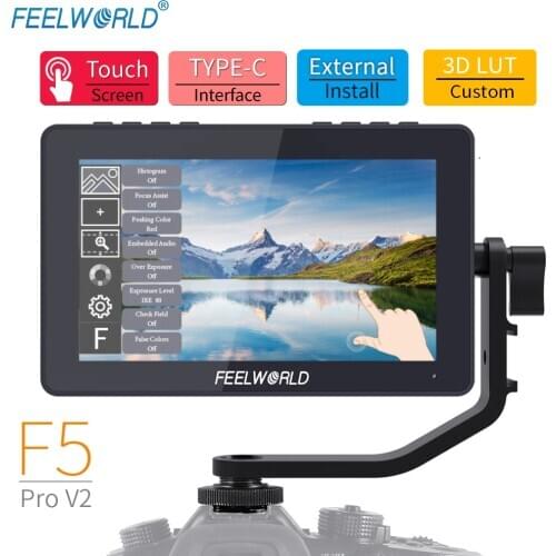 FEELWORLD F5 PRO V2 Camera Monitor 5.5'' Touch Screen 3D LUT Setup Power for Hollyland Wireless Transmitter MARS Series