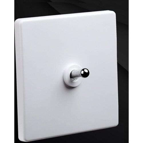 86 Type Retro White Wall Lamp Silver Lever Toggle Switch 1-4 Gang 2 Way Light Switch 10A250V