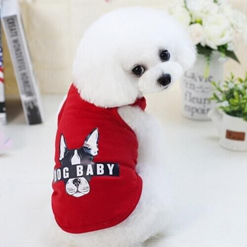 PUOUPUOU Cute Breathable Pet Dog Clothes Summer Pet Clothes T-shirt Vest for Small Medium Dogs Clothes Cotton Puppy Suits XS-2XL