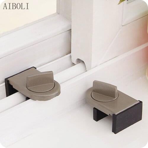 Locks on Windows Adjustable Security Door Latch Mobile Window Insurance Lock Anti-theft Protection Lock Window Stoppers
