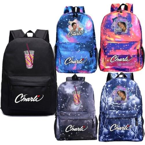 Charli DAmelio backspacks Students Boys Girls Bookbag fashion new pattern schoolbag Teens sports Travel bagpack