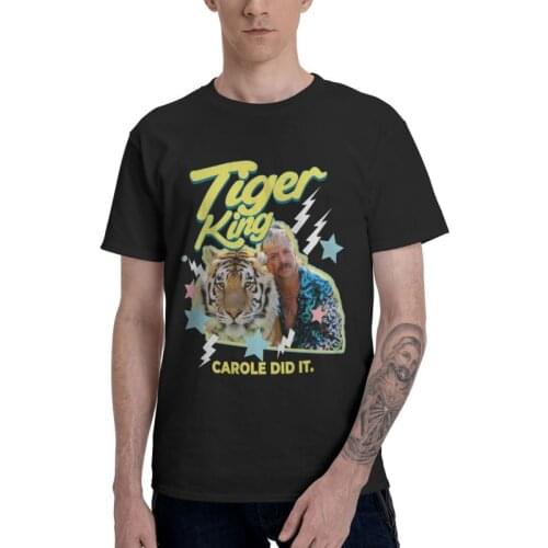 Funny Tiger King Vintage Retro Joe Exotic Tshirt Men Leisure Tees Top Cotton T Shirt Short Sleeve Animal Lovers Big Cats T-shirt