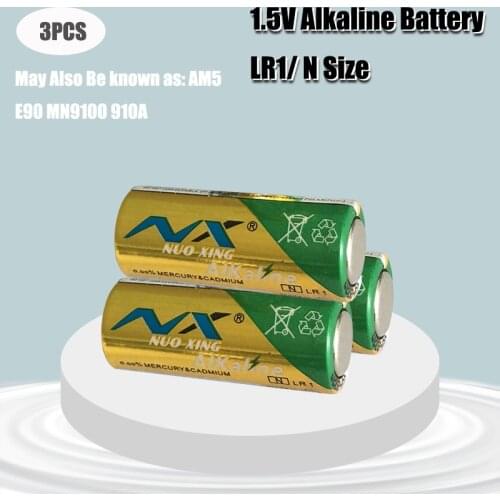 3PCS 1.5V N Size Alkaline duty Battery Primary and Dry Batteries LR1 AM5 E90 AM5 MN9100 for Toys, Speaker, Remote Control etc