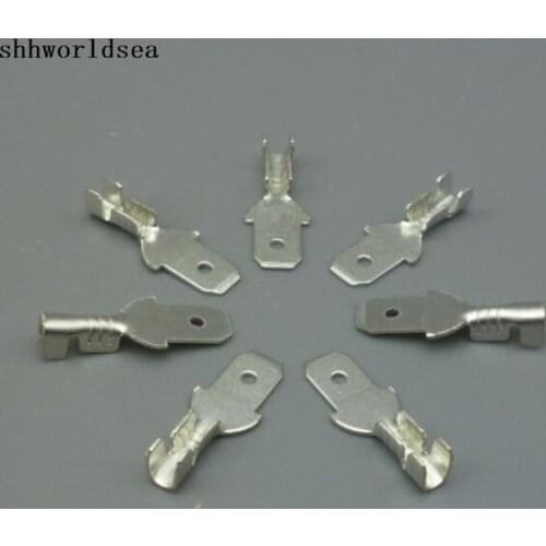 Shhworldsea 100PCS 4.8mm male ternimal Crimp Terminal Spade Connector