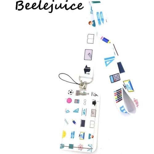 12sets Education School University Stationary Lanyard Keys Phone Holder Neck Strap Keyring ID Card DIY webbings ribbon Hang Rope