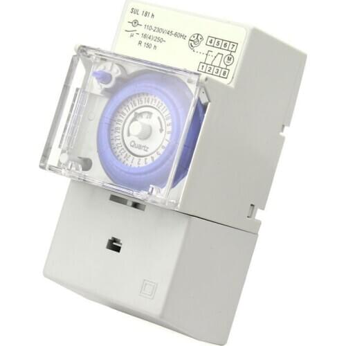 SUL181H Mechanical Timer 24 hours Time Switch Relay Electrical Programmable Timer 24 hour Din Rail Timer Switch