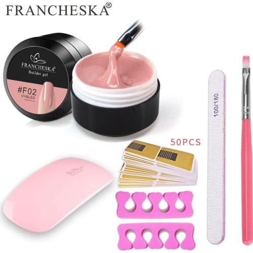 Nail Light Therapy Extension Set With Nial Tips Dual Form Quick Dry Builder Gel Varnish Kit For Manicure Finger Brush Tool TSLM2