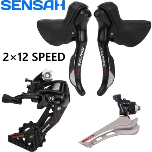 SENSAH EMPIRE PRO 2x12 Speed 12 24s Road Bike Carbon Fiber Shifters Lever L/R + Rear Derailleurs For Bicycle Groupset
