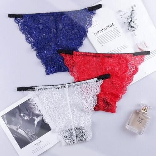 Sexy Lace Briefs Woman Transparent Panties Breathable Underpants Female Underwear New lady knickers Panty Dropshipping 3 Pcs/set