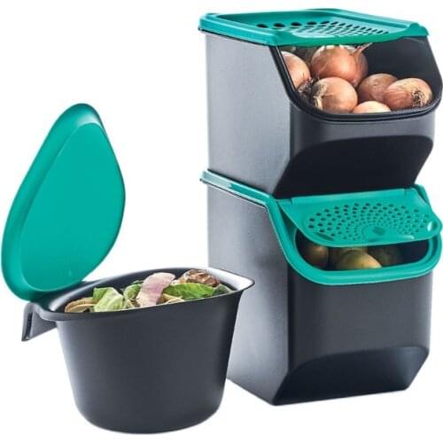 Tupperware Maxi Potato Onion Garlic 5.5L, Midi Onion Garlic Storage Container 3L, Can Be Hung Countertop Regulator 2.5L