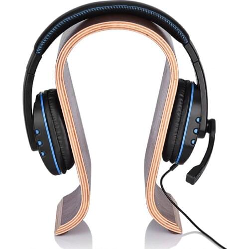 U Shape Wood Headphones Stand Holder Hanger Wooden Headset Desk Display Shelf Rack Wooden Stand for Headphones Stand Bracket