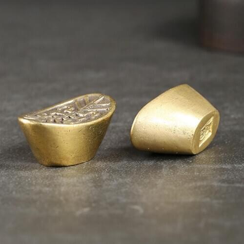 1pc Chinese Gold Ingot Ornament Lucky Money Mascot Metal Crafts Yuanbao Fengshui Decoration Auspicious Lucky Crafts