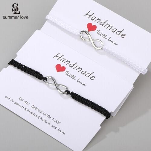 Forever Love Infinity Bracelet for Lovers Trendy Handmade Braided Rope String Couple Bracelets Women Men Friendship Jewelry Gift