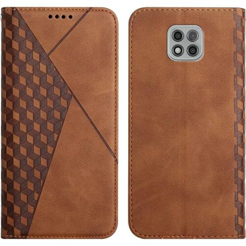 Skin Feeling Retro Vintage PU Leather Card Slot Pocket Magnet Shockproof Case for Motorola Moto G Power 2021 Kickstand Cover