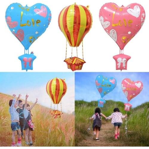 1pcs Hot Air Balloon Aluminum Foil Balloons Heart Helium Balloon Birthday Party Decorations Kids Toy Globos Event Party Supplies