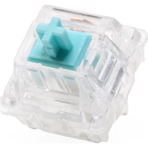 EVERGLIDE SWITCH Tourmaline Blue Cyan mx stem with mx stem For Mechanical keyboard 5pin 45g Linear