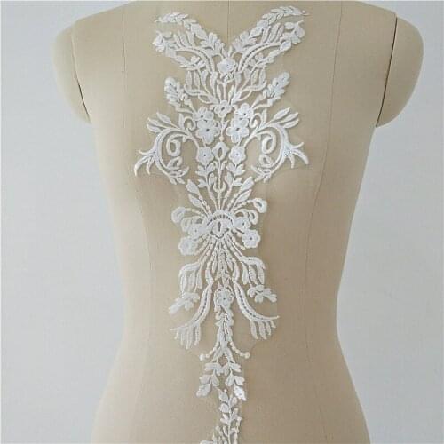 Embroidered Lace Patch Diy Wedding Dress On Back Chest Diy Decorative Applique Sewing Accessories VJZQ234009
