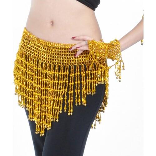 Gold Silver Beads Oriental Belly Dance Bellydance Belt for Sale Women Waves Indian Dancing Accessories Waist Chain Stretch Waist