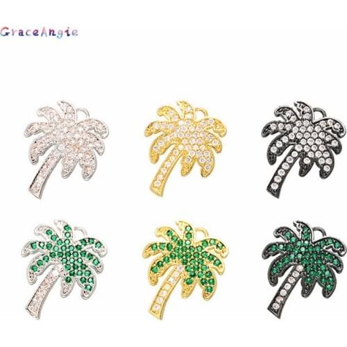 1 pc Coconut Tree Charms For Earrings Necklace pendant Tree Pendant Metal Jewelry Filigree Earrings Findings brass+rhinestone