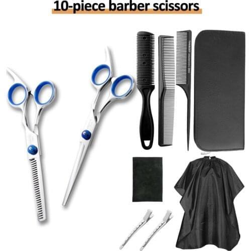 10/11PCS Professional Hairdressing Scissors Kit Hair Cutting Scissors Hair Scissors Tail comb Hair Cape Hair Cutter Comb