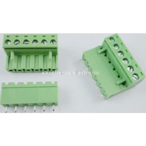 10 Pcs 5.08mm Pitch 6 pin 6 way Screw Pluggable Terminal Block Plug Connector L