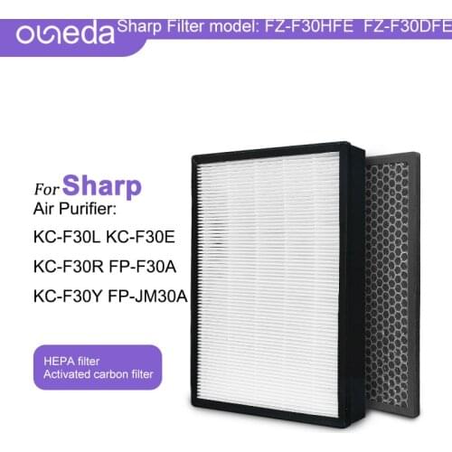 2 Pcs Set Replacement Filter for Sharp FP-F30A FP-H30A FP-JM30A-B Air Purifiers FZ-F30HFE FZ-F30DFE Carbon Filter Hepa Filter