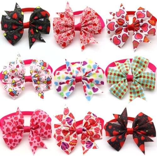 30/50 Pcs New Pet Dog Grooming Product Valentines Day Dog Accessories For Small Medium Dog Pet Bow Tie Necktie Pet Supplies