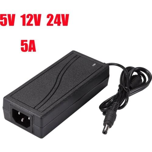 AC100-240V To DC 5V 12V 24V 5A Power Supply Adapter Switching Transformers for LED Strip Lighting LED Display CCTV