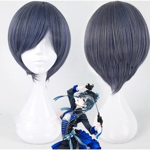 Black Butler Kuroshitsuji Ciel Phantomhive Grey Blue Cosplay Wig+Hairnet