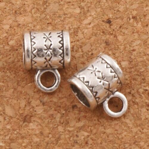 Flower Tube Bail Beads 10.1x8.1mm 60pcs Zinc Alloy Connectors Fit Charm European Bracelet L725